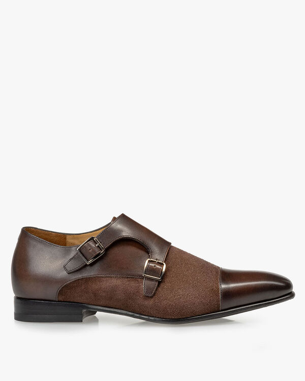 Double monk strap dark brown