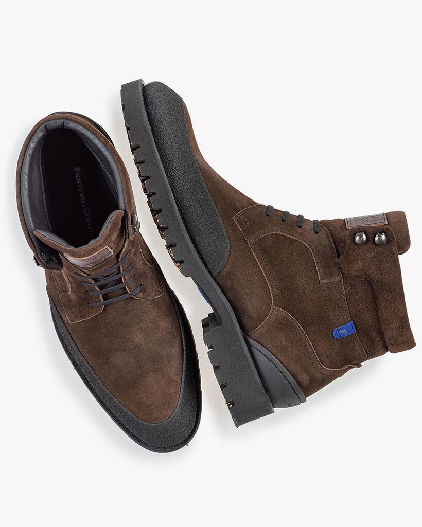 Schn&uuml;rstiefel braun Wildleder