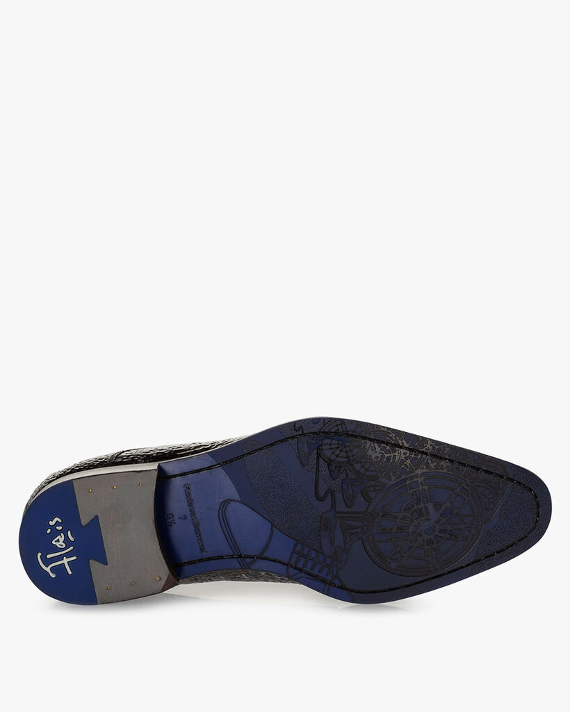 Schn&uuml;rschuh Metallic-Print bronze