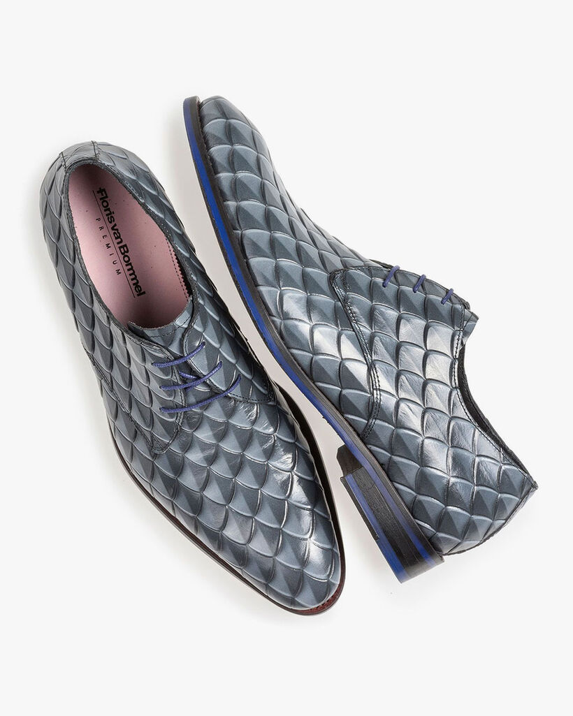 Grauer Premium Schn&uuml;rschuh mit Print