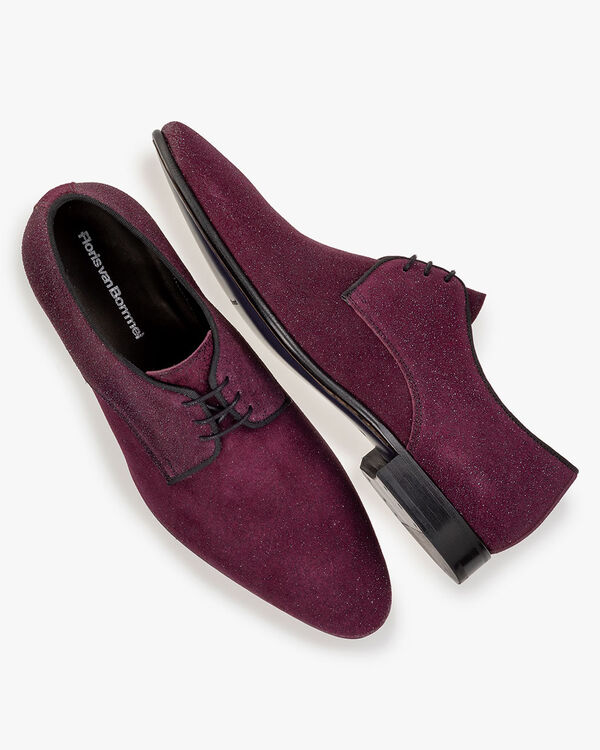 Schnürschuh Wildleder bordeaux