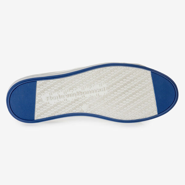 Dark blue suede leather lace shoe with print