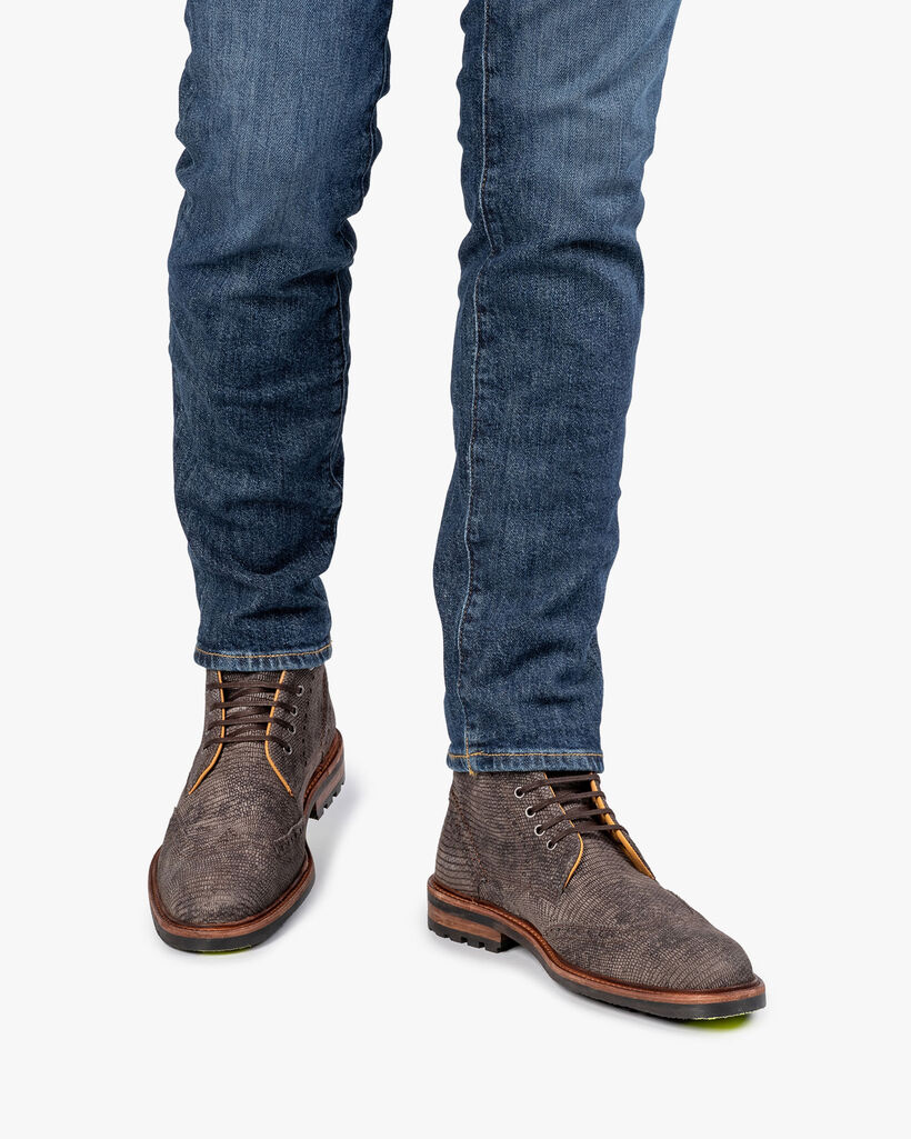 Boot lizard print grey