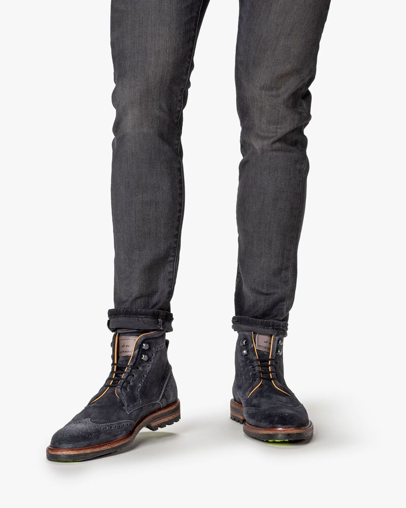 Schn&uuml;rstiefel Wildleder schwarz