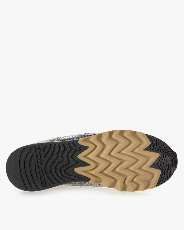 Nineti Leder mit Print blau