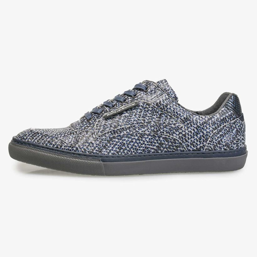 Blue patterned calf’s leather sneaker