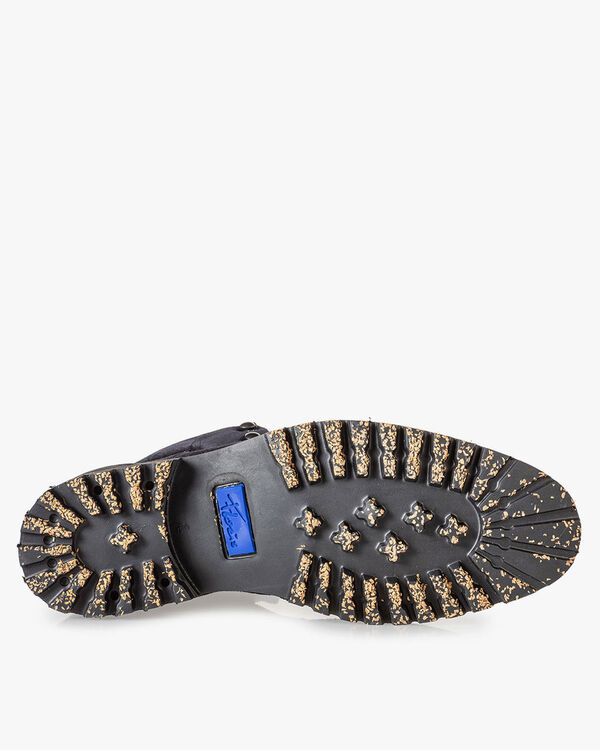 Schn&uuml;rstiefel blau Wildleder