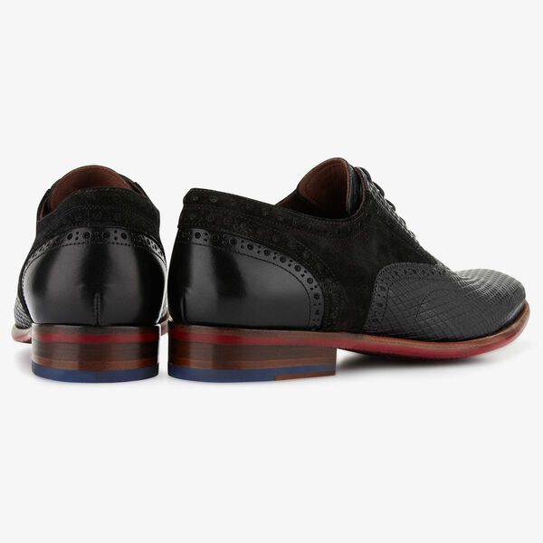 Floris van Bommel Leder Herren schwarze Schnürschuhe