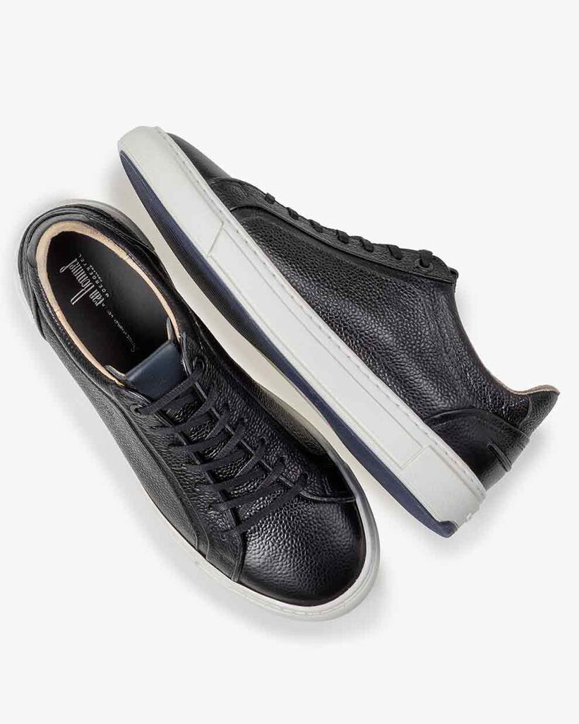 Sneaker mit Print Leder schwarz