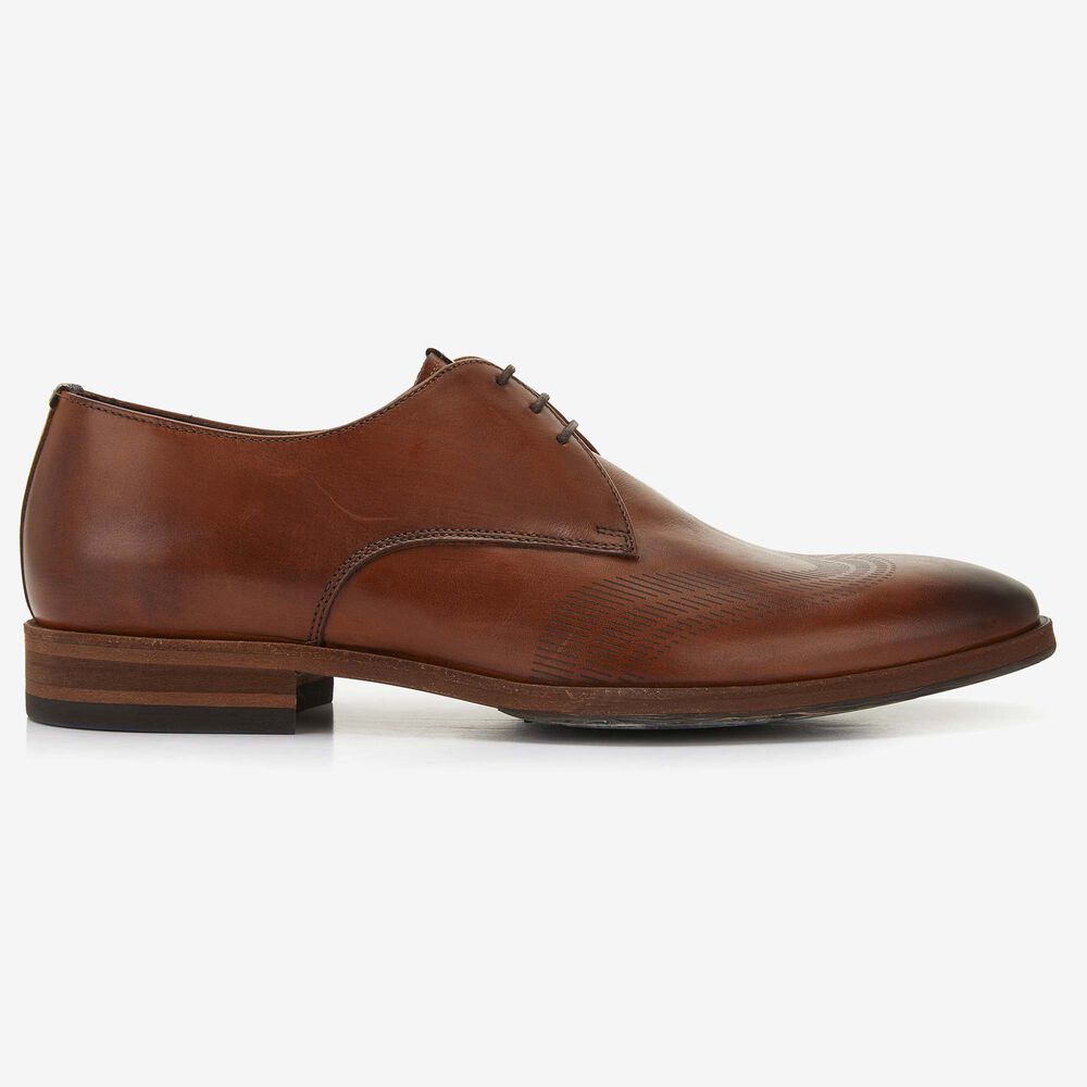 Floris van Bommel cognac leather men's lace-up shoe