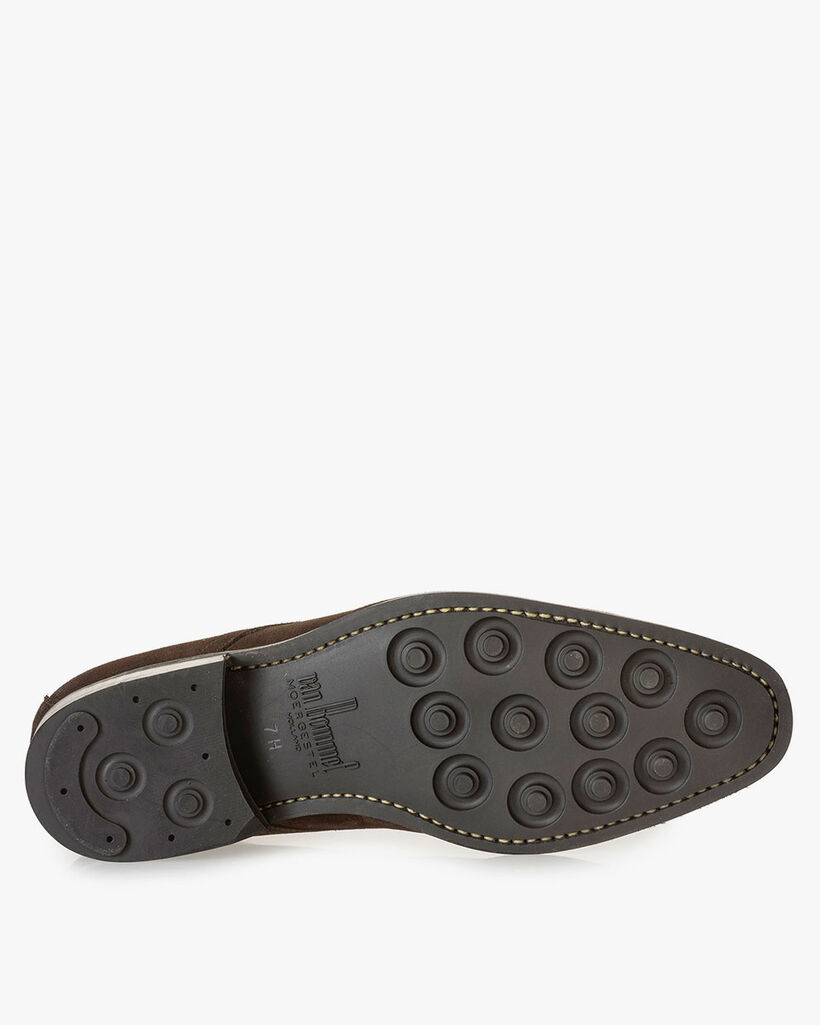 Dunkelbrauner Wildleder Schn&uuml;rstiefel