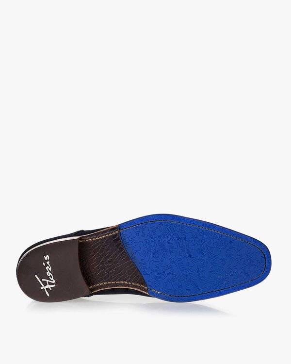 Schn&uuml;rstiefel Wildleder blau