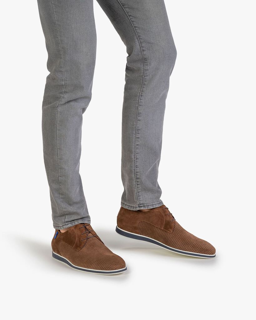 Schnurschuh Cognac Wildleder 18402 06 Floris Van Bommel Official