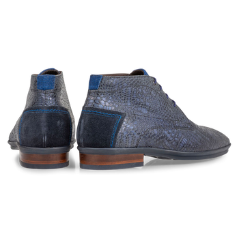 Schn&uuml;rstiefel mit Print blau