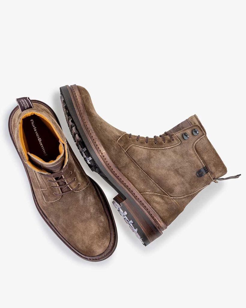 Schn&uuml;rstiefel Wildleder sandfarben