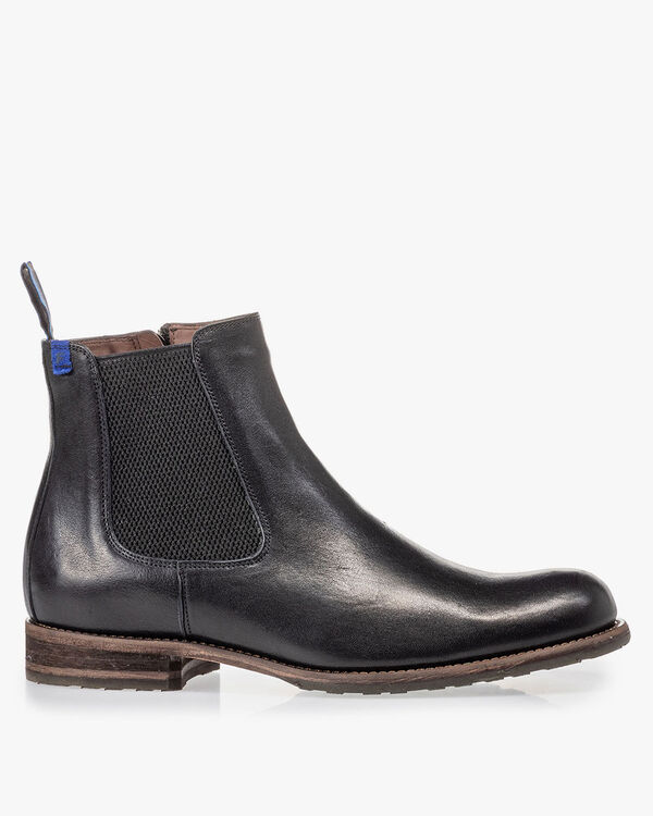 Mit Lammfell gef&uuml;tterter Chelsea Boot schwarz