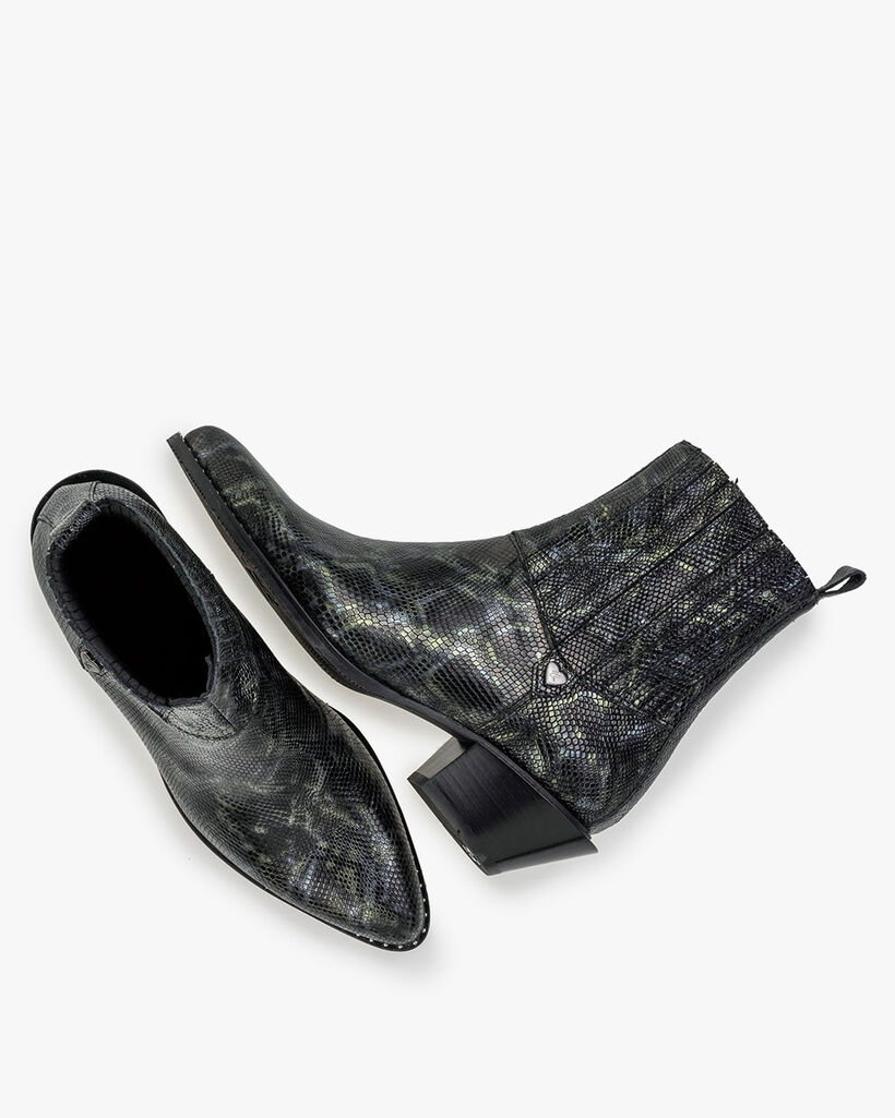 Chelsea boot reptile print green