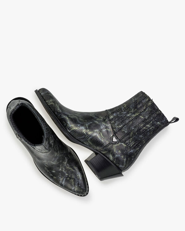 Chelsea boot reptile print green