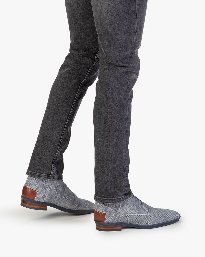 Boot suede leather black/white