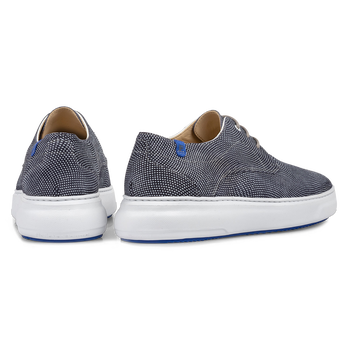 Sneaker mit Print Wildleder blau