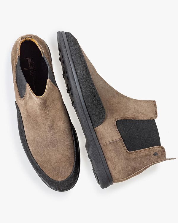 Suede leather Chelsea boot taupe