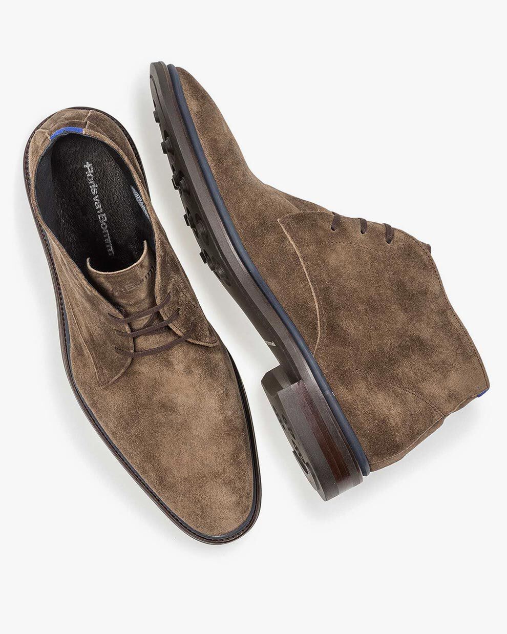 Taupefarbener Wildleder Schn rstiefel 10667 07 Floris van Bommel
