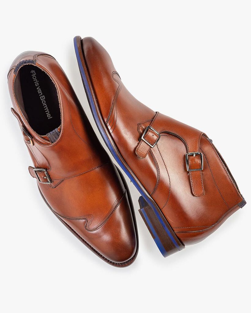 Schnallenschuh Kalbsleder cognac