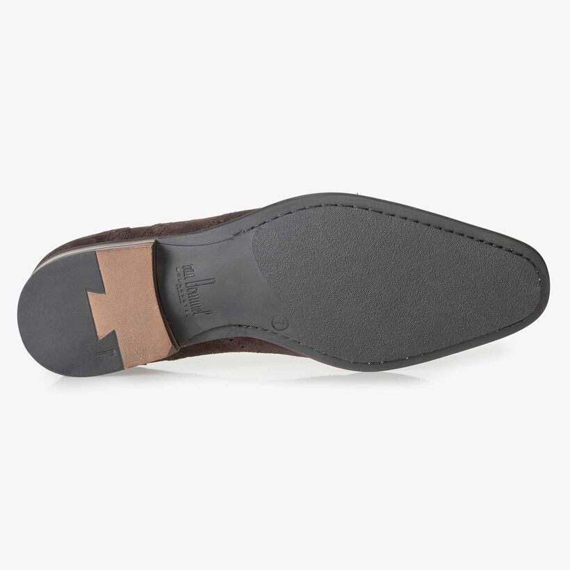 Brauner Kalbswildleder-Brogue