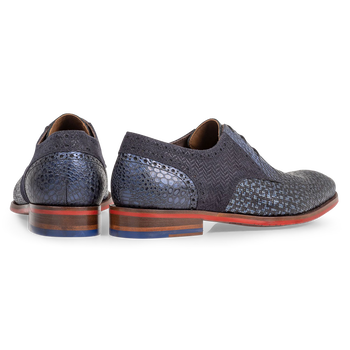 Schn&uuml;rschuh blau metallic