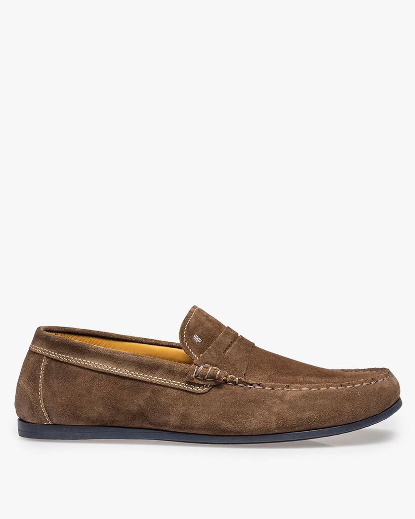 Taupefarbener Wildleder-Loafer