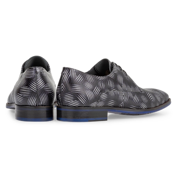 Schn&uuml;rschuh Lackleder schwarz-wei&szlig;