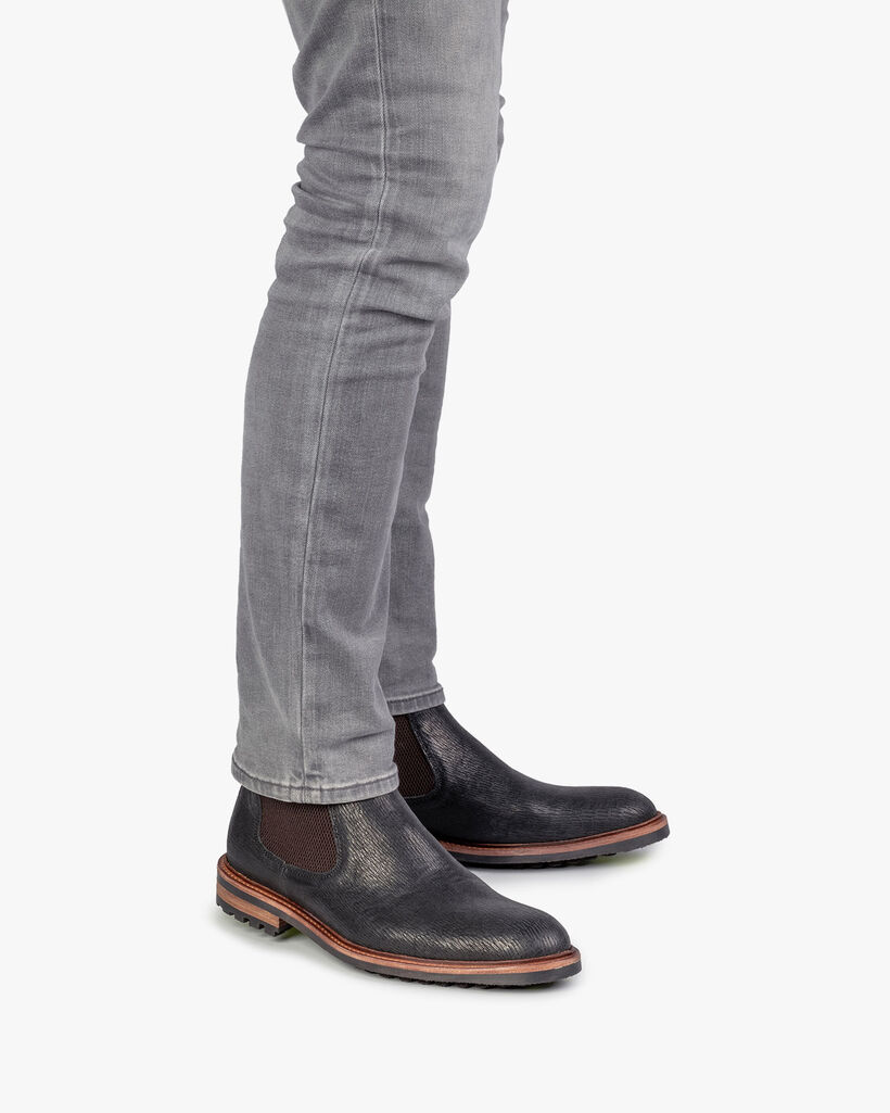 Chelsea Boot schwarz mit Print