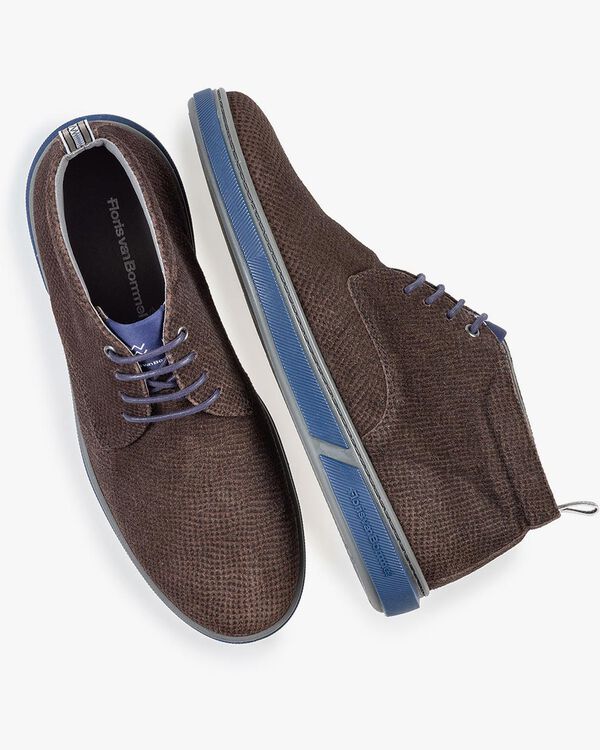 Schn&uuml;rstiefel braun mit Print