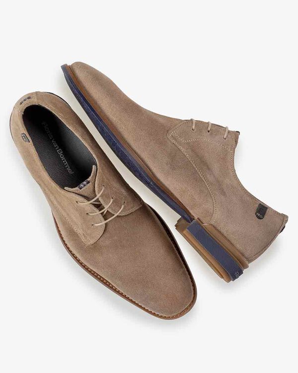 Schn&uuml;rschuh sandfarben Wildleder