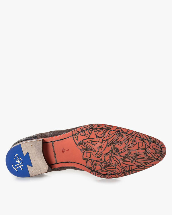 Lace shoe dark brown with print