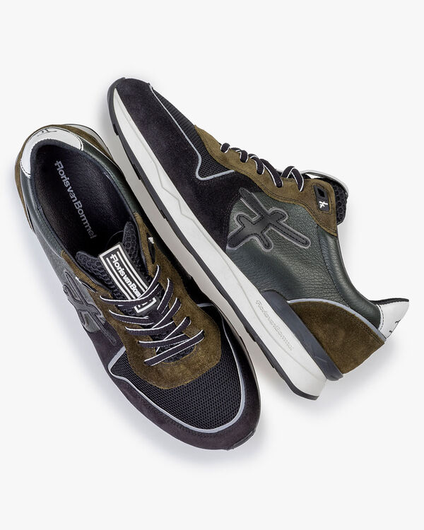 Sneaker Wildleder dunkelgr&uuml;n/schwarz