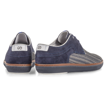 Dunkelblauer Schn&uuml;rschuh mit grauem Print