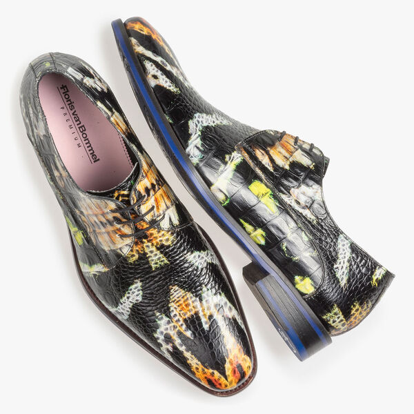 Orange-gelber Premium Leder-Schn&uuml;rschuh