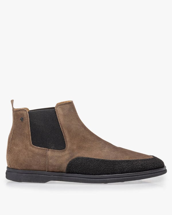 Suede leather Chelsea boot taupe