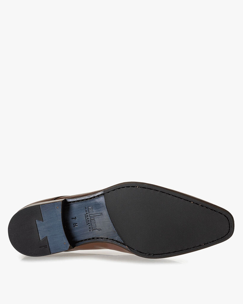 Schn&uuml;rschuh Kalbsleder dunkel cognacfarben