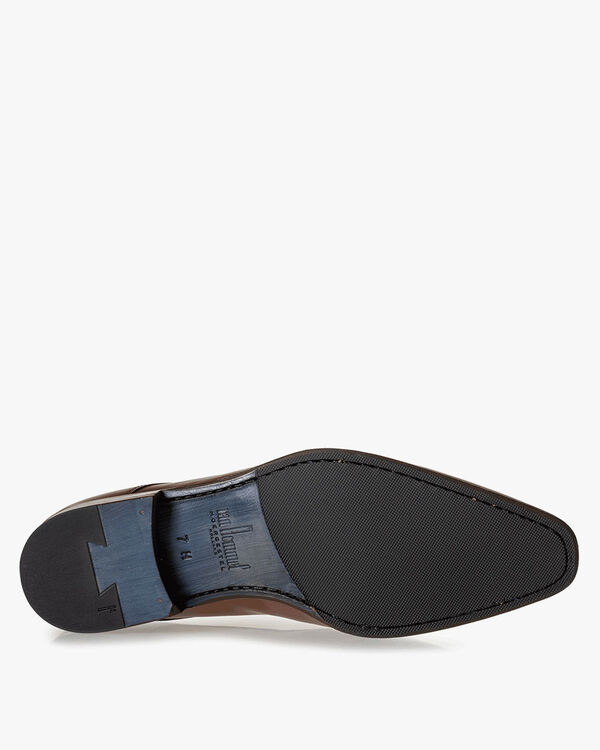 Schn&uuml;rschuh Kalbsleder dunkel cognacfarben