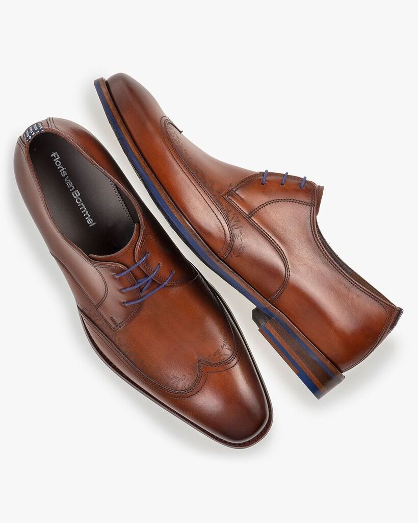 Lace shoe cognac calf leather