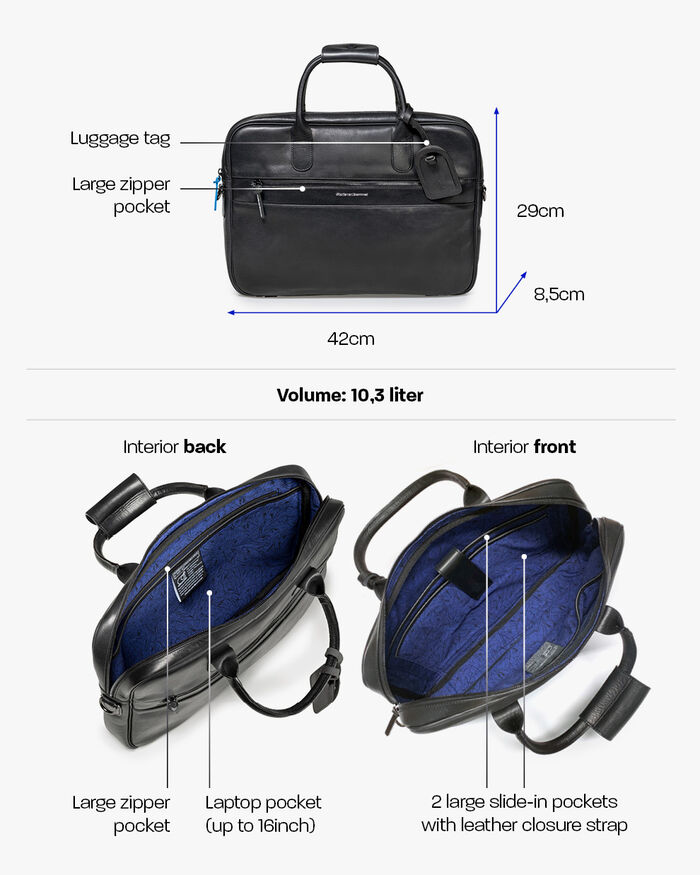 Office sleeve leather black