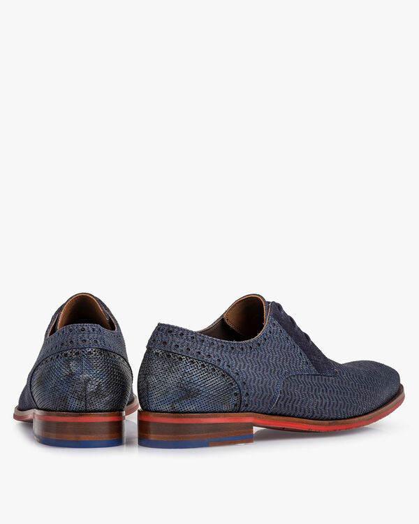 Schn&uuml;rschuh Nubukleder blau