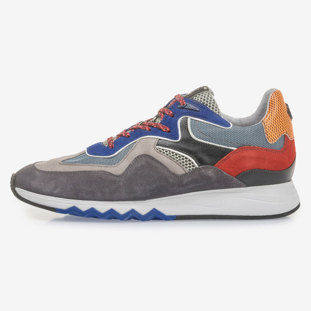 Multi-colour sneaker with blue details