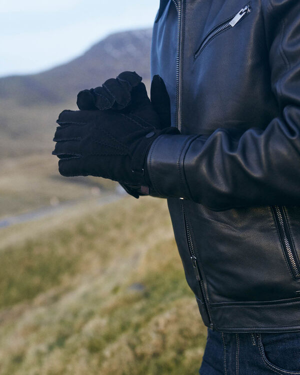 Handschuhe Wildleder schwarz