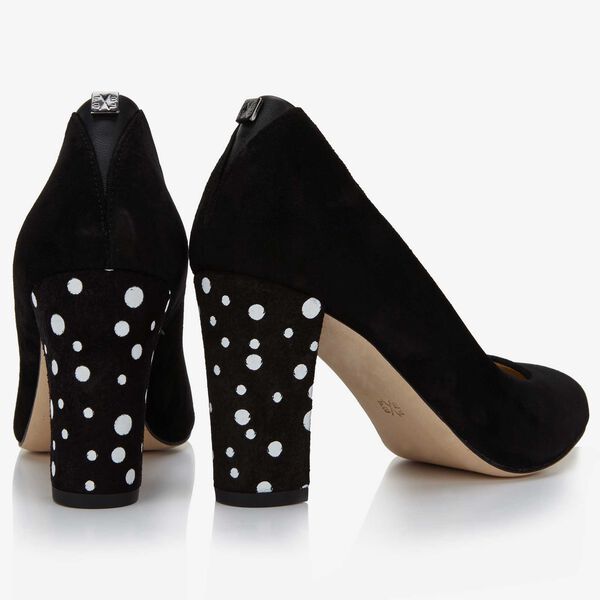 Floris van Bommel schwarzer Damen-Pumps aus Veloursleder
