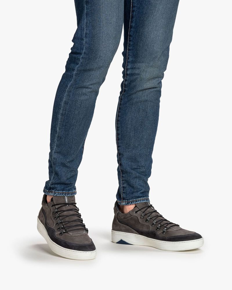 Sneaker Nubukleder dunkelgrau