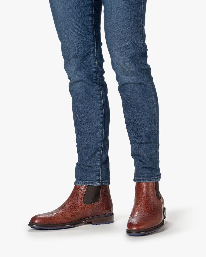 Chelsea Boot Leder-Print cognac
