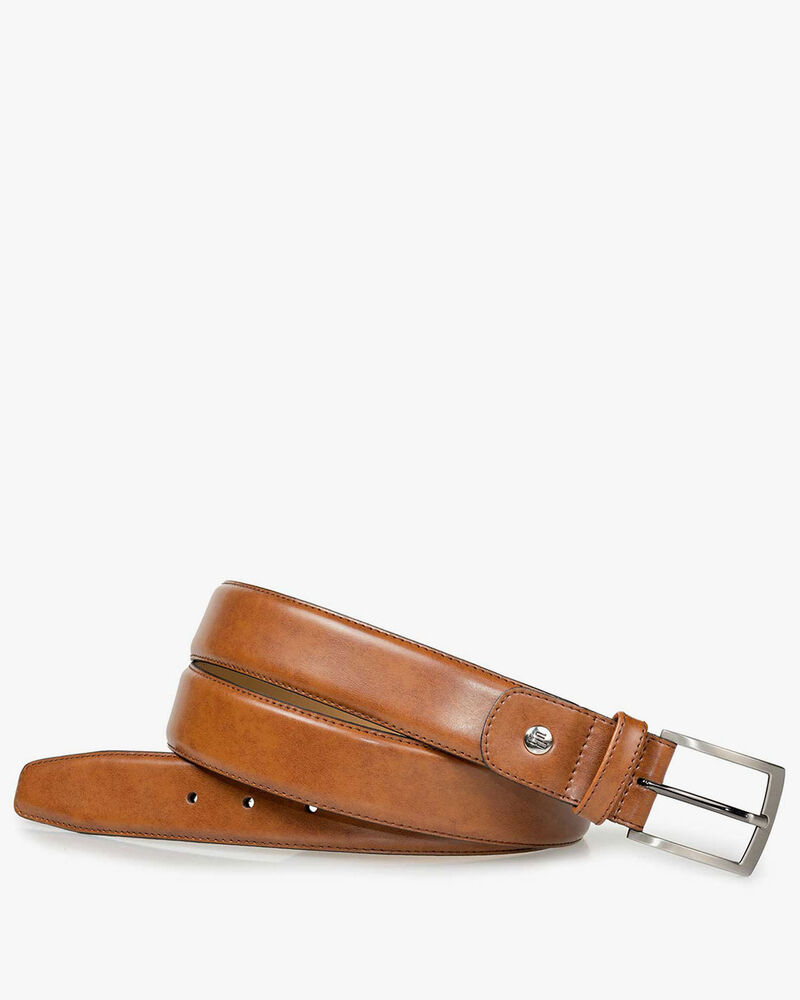 Belt calf leather cognac
